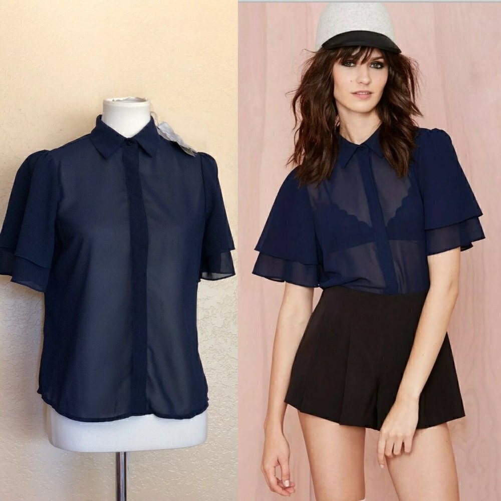 Nasty gal Sugar Lips Tara Blouse Size XS